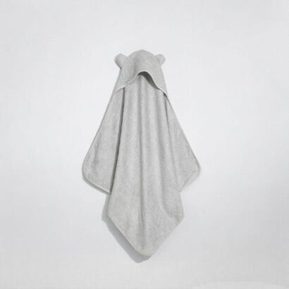 Bhumee Roots Hooded Bamboo Towel: Plush, Sustainable Comfort for Your Child size (80 x 80  cm) - Grey