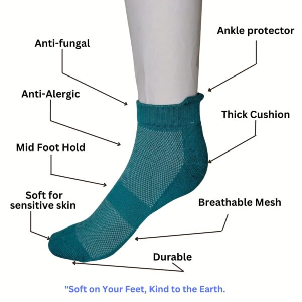 Bamboo Men Ankle Socks - 3 Pairs | Colour - Ivory, Grey, Black - Image 2